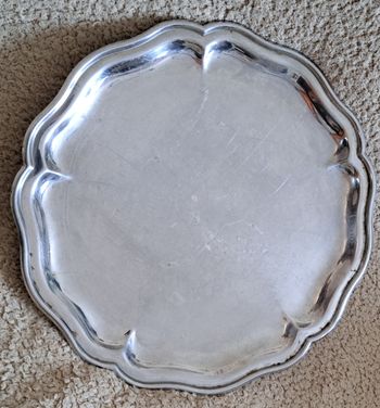 🍽 Grand plat gravé rond en inox 18%