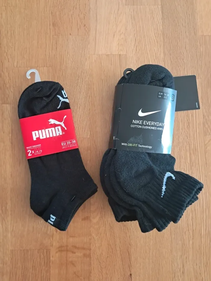 Chaussettes Nike puma 35/38 neuves