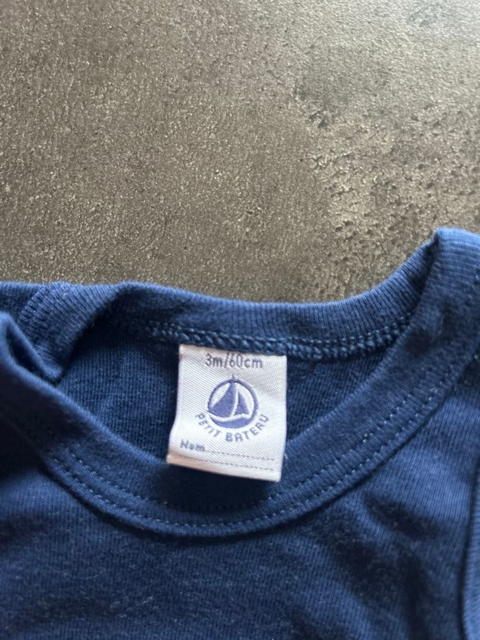 Lot de 3 Bodies manches courtes bébé taille 3 mois petit bateau - photo numéro 5