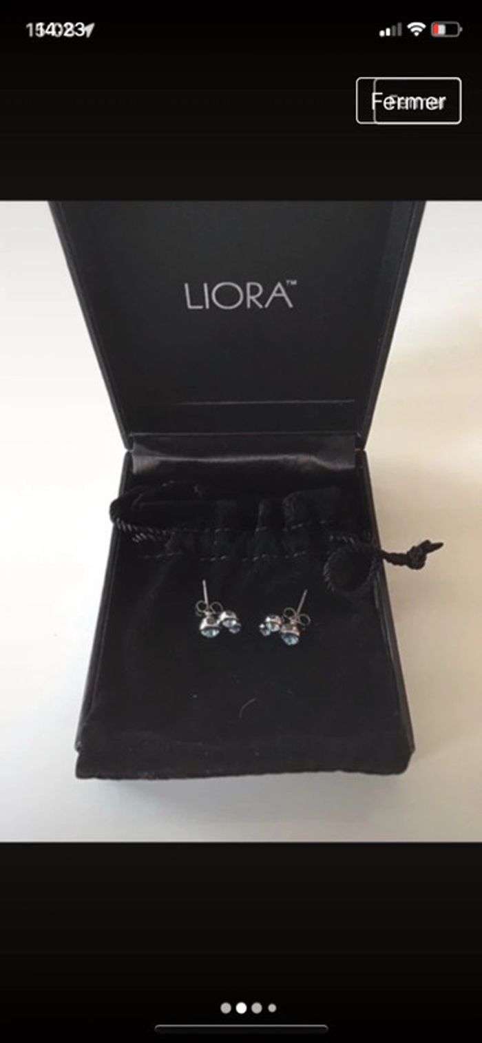 Boucles d’oreilles bleu clair neuves Swarovski élément - photo numéro 2