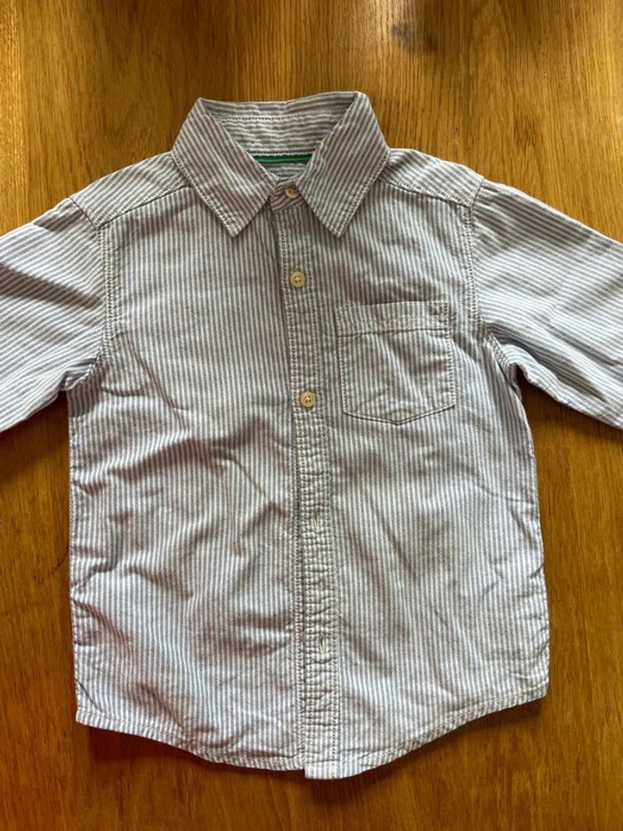 Chemise blanche et bleue à rayures 3 ans - photo numéro 3
