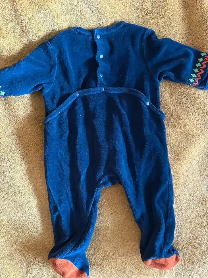 Pyjamas velours dpam / du pareil au même  3 mois très coloré, - photo numéro 3