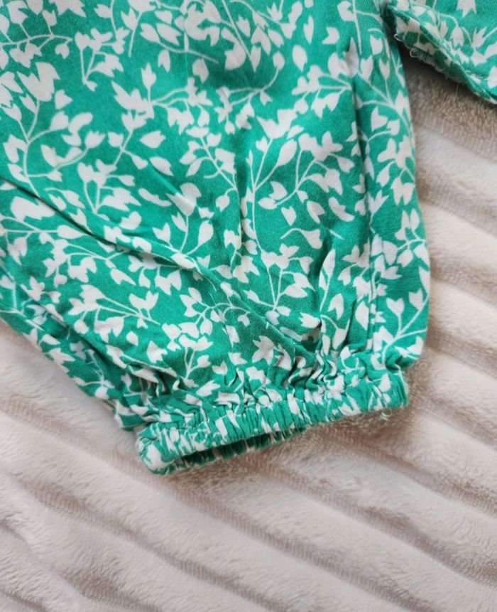 Top court vert & blanc FB Sister – Taille S, manches longues - photo numéro 4