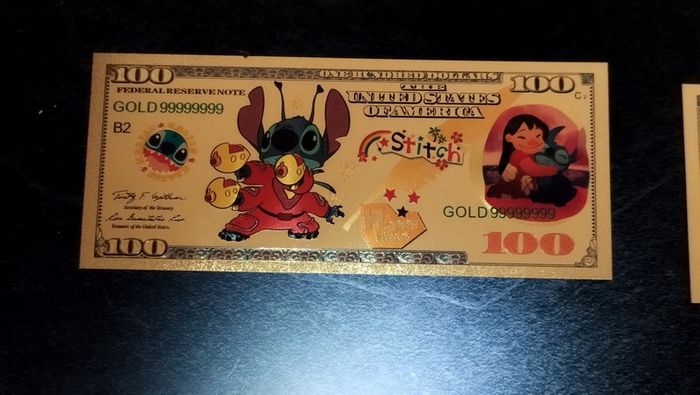 Billet Lilo et Stitch OR Collector Gold Doré card carte ticket