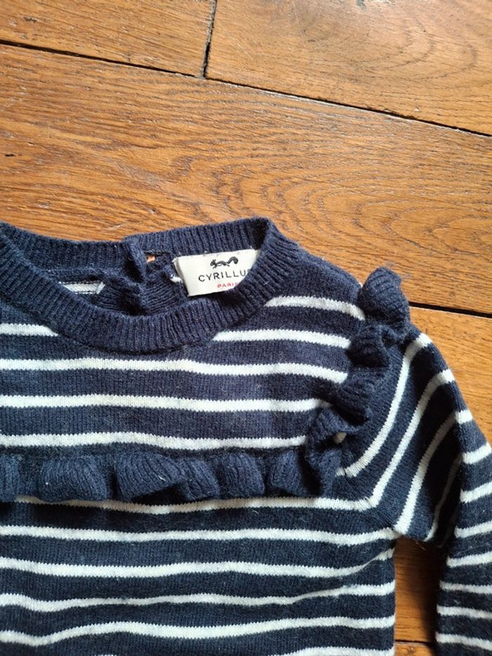 Robe pull cyrillus laine coton 6 mois - photo numéro 2