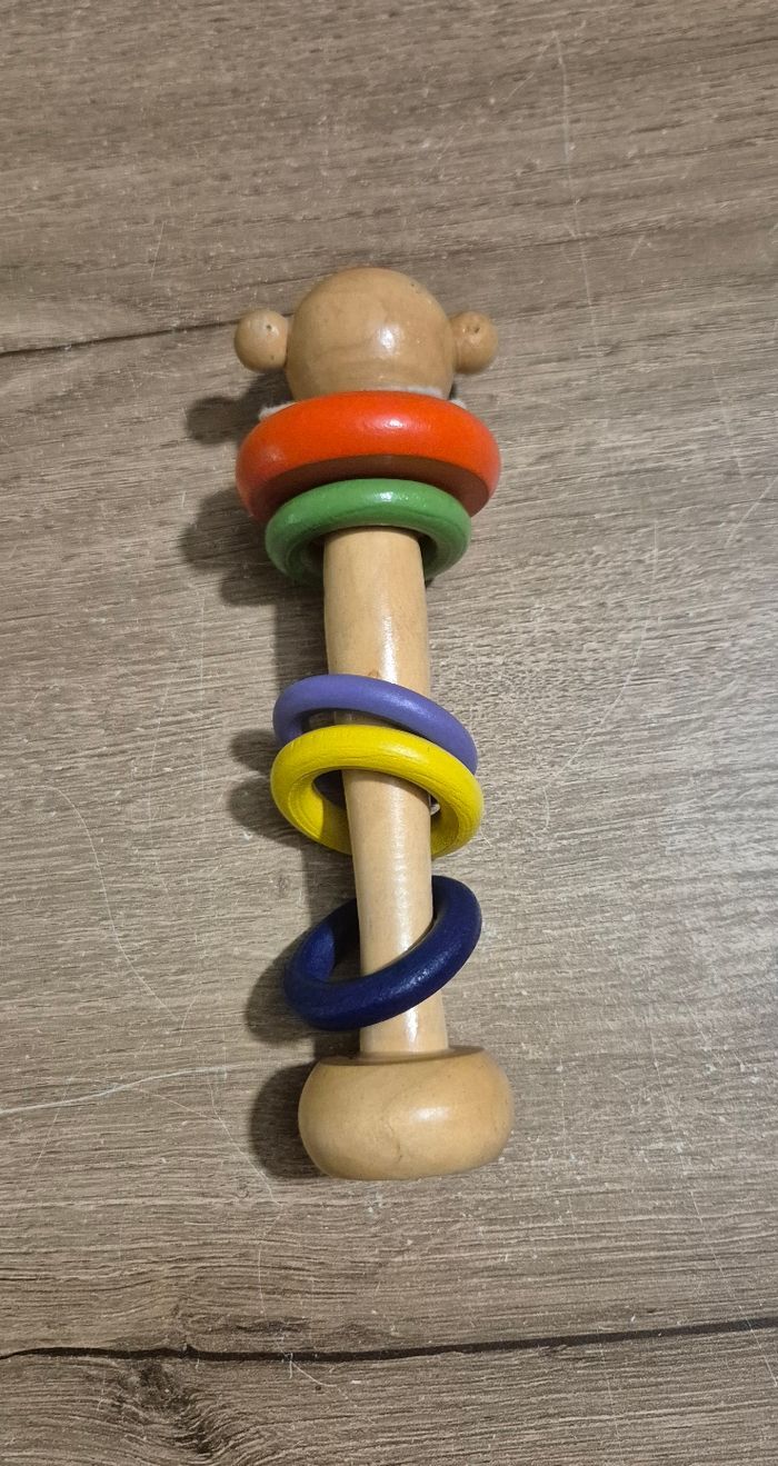 Hochet vintage en bois - photo numéro 5