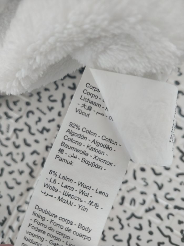 Gilet bébé 3 mois 60 cm gris doublé polaire chaud coton laine comme neuf - photo numéro 6