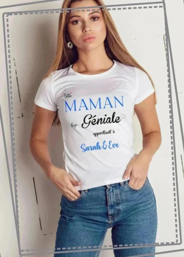T-shirt "Cette Maman trop Géniale appartient à" - Cadeau Unique pour la Fête des Mères - photo numéro 6
