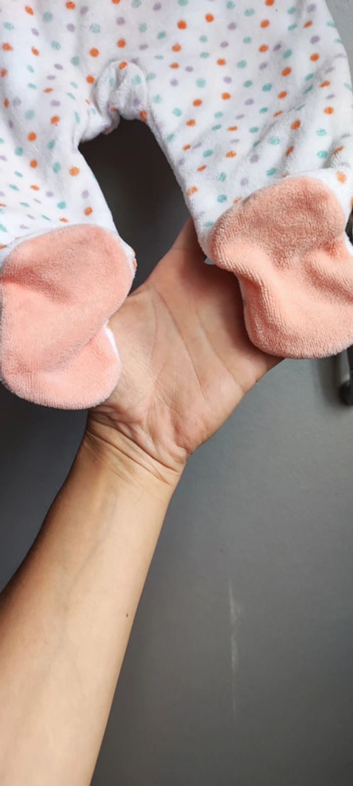 Pyjama ourson blanc et pois coloré 3 mois - photo numéro 6