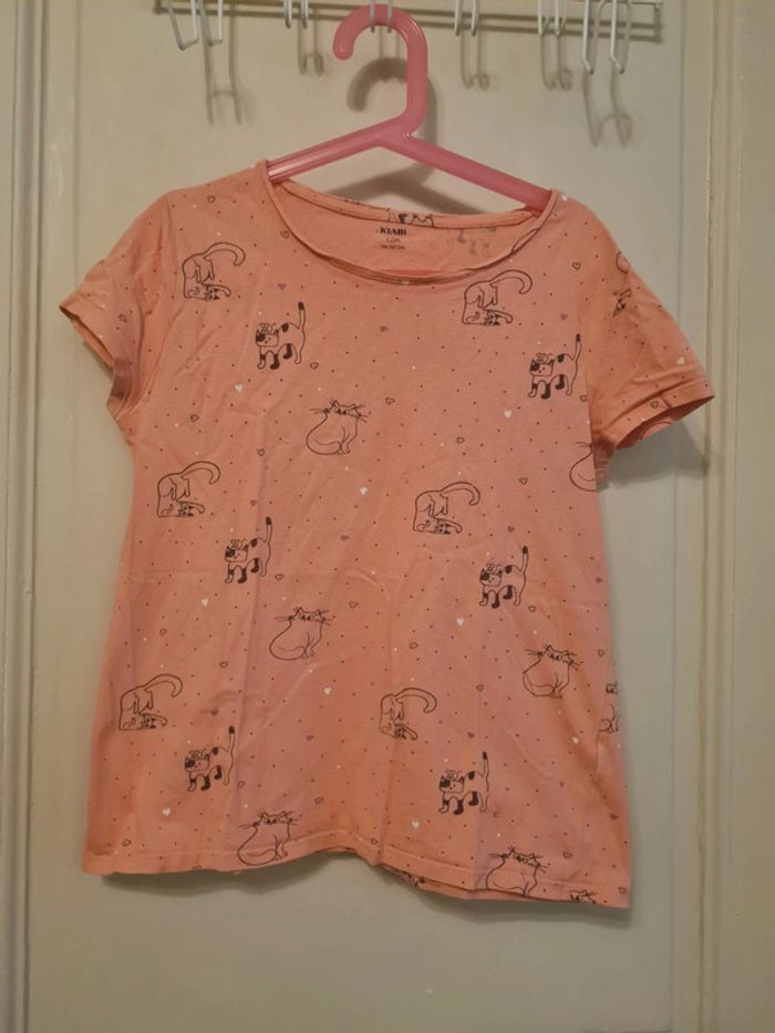 Tee shirt chats rose Kiabi taille 12 ans