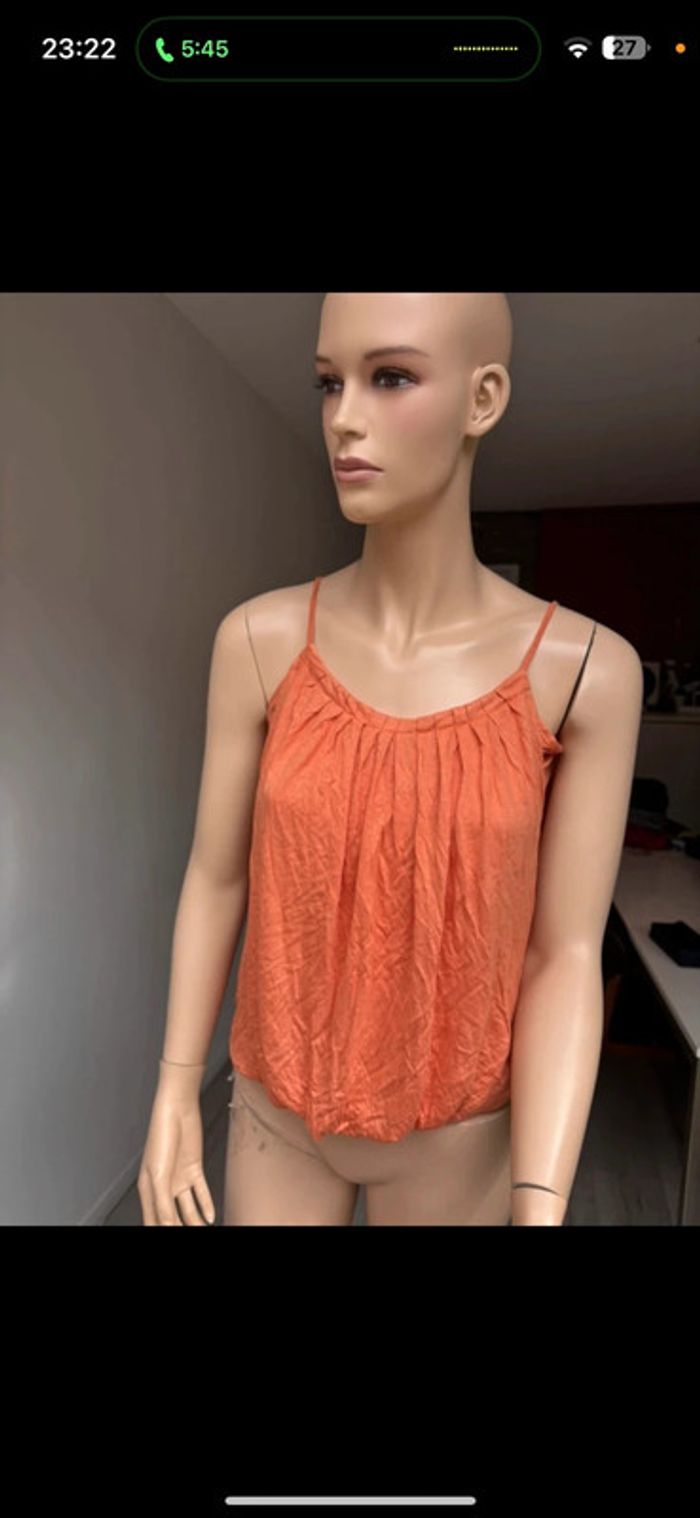 Haut fluide MAJE orange – taille M - photo numéro 2
