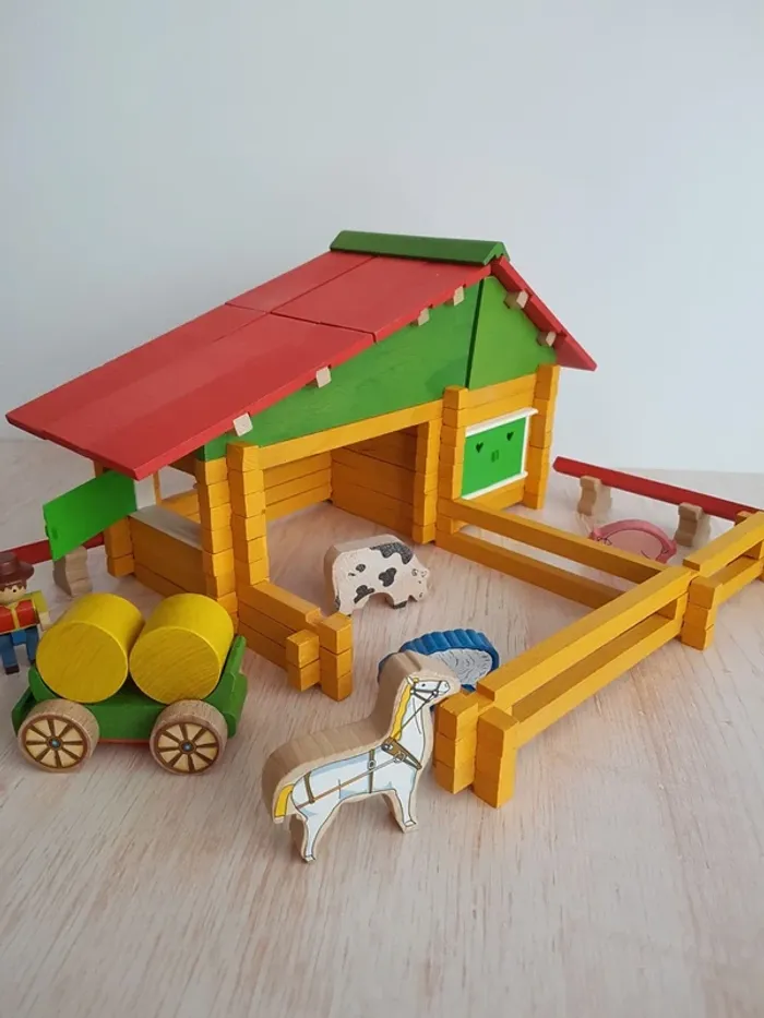 Jeu de construction La jolie ferme en bois Jeujura - photo numéro 6