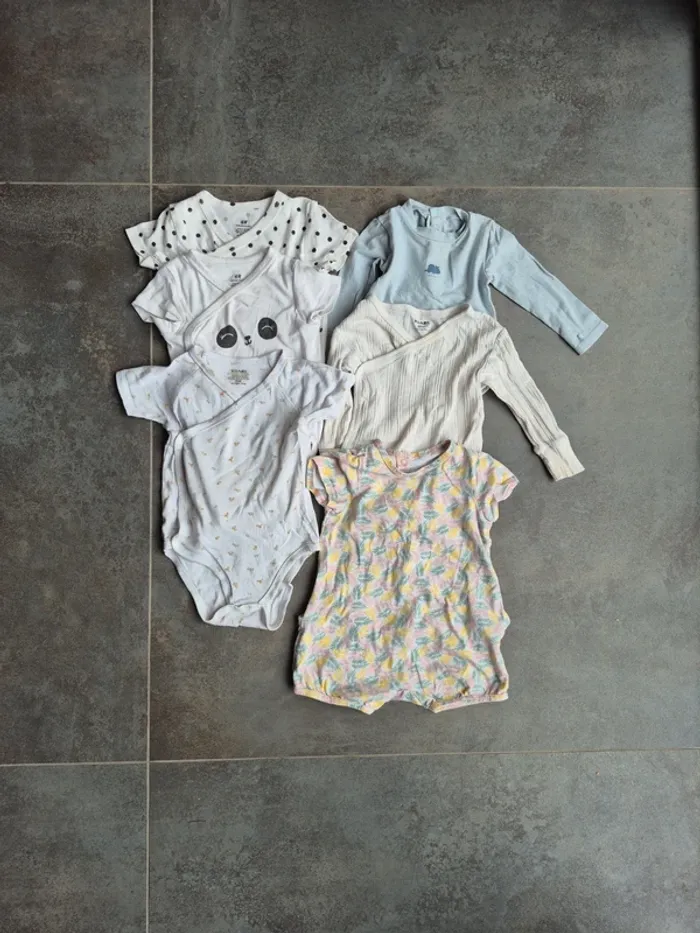 Lot de bodies 9 mois + 1 barboteuse