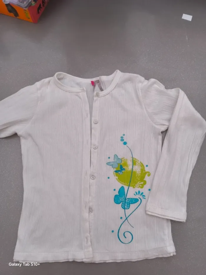 Gilet blanc fin papillon 🦋 coton