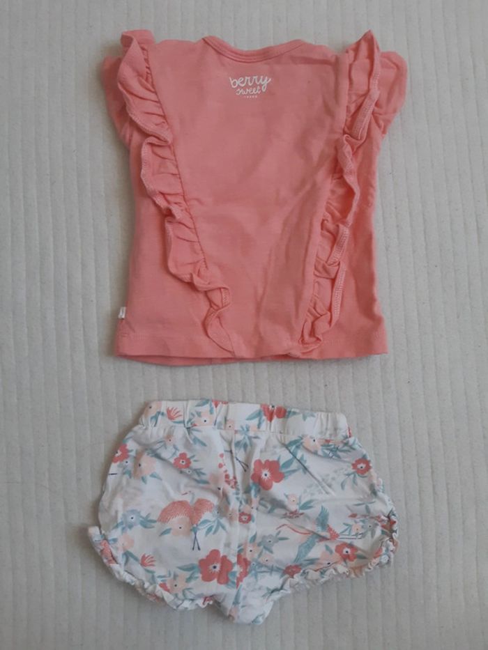 Tenue haut rose et short 3 mois - photo numéro 5