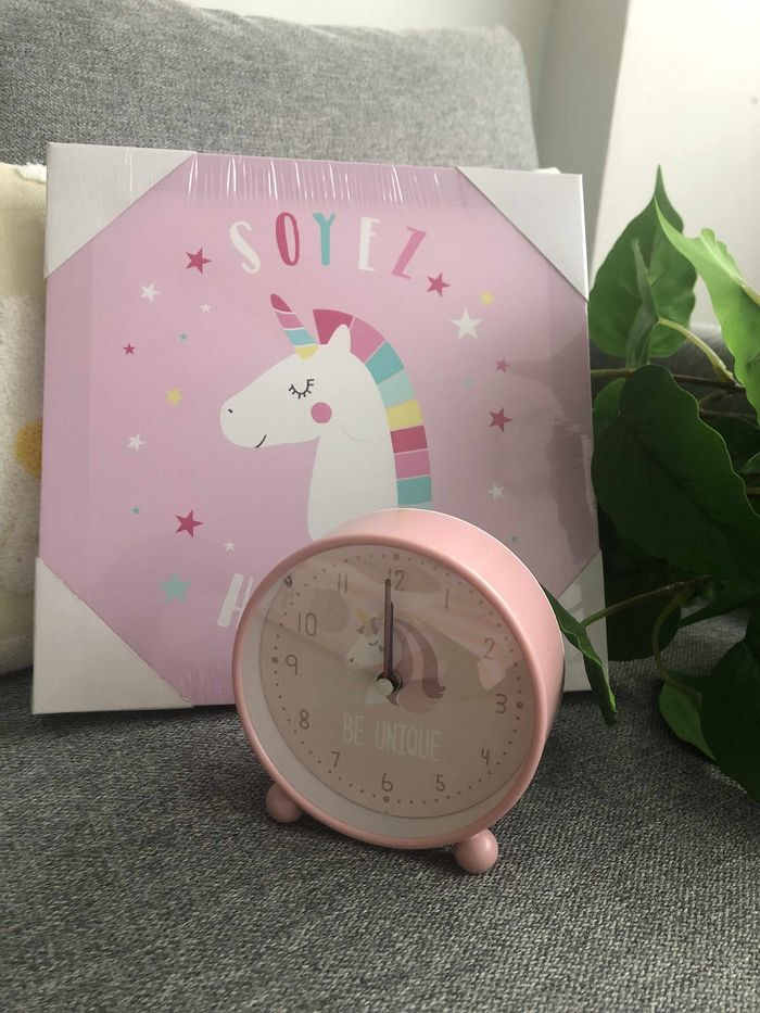 Réveil et cadre licorne pour enfants - photo numéro 3