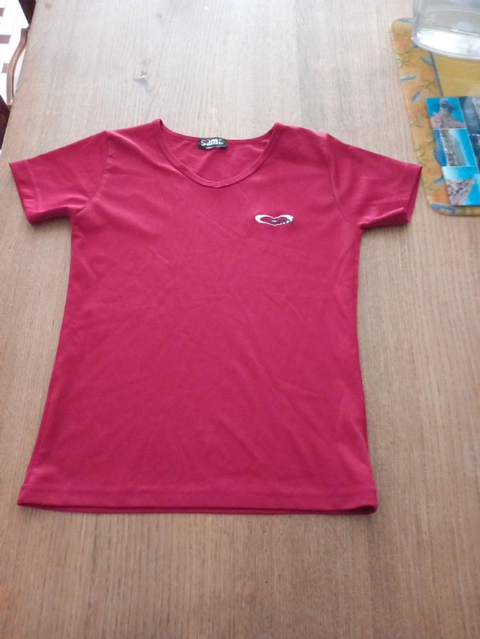 Tee-shirt polyamide T36 bordeau Sami