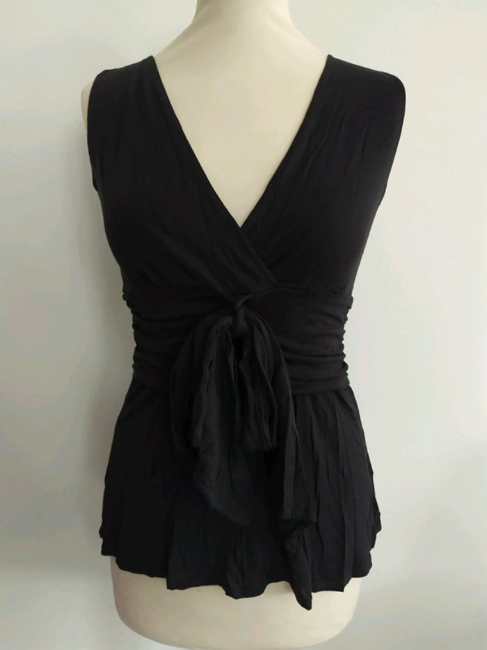 Top noir à nouer taille S