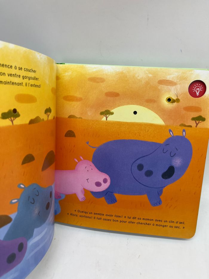 Livre histoire Bonne nuit mes petites étoiles  modèle le petit hippopotame livre lumineux tam tam edition Neuf - photo numéro 3