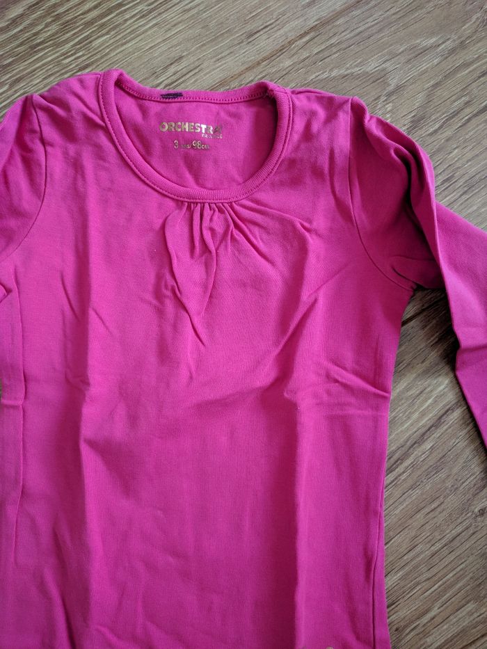 T-shirt manches longues fushia Orchestra - 3 ans - photo numéro 2