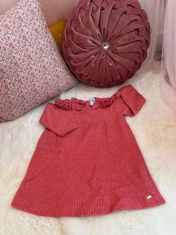 Robe corail en cachemire