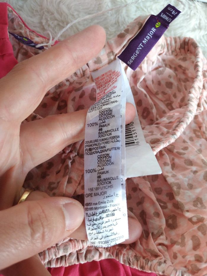 Ensemble (robe + boomer culotte) Fille 12 mois animaux savane éléphant Sergent major - photo numéro 12