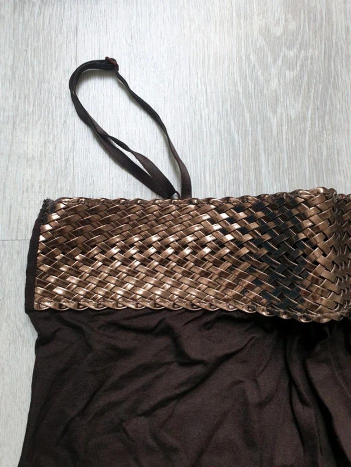 Débardeur Pimkie marron et doré XS comme neuf - photo numéro 2