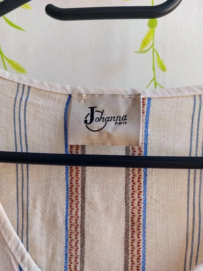 Blouse Johanna Paris – M – Crème Rayée – État : Excellent - photo numéro 4