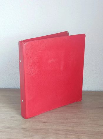 Petit classeur 2 anneaux carton rouge / Mecarex - 17x22 / Dos 35mm