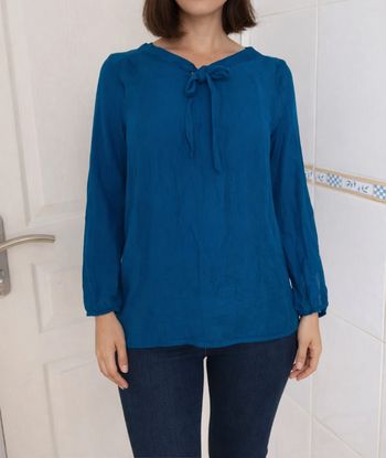 Blouse fluide bleu femme camaïeu taille M/38