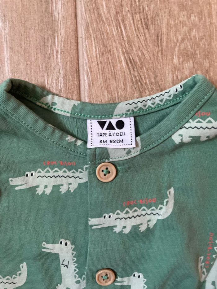 Grenouillère crocodile tape à l’œil 6 mois - photo numéro 2