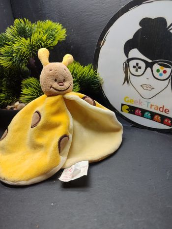 doudou coccinelle bengy jaune marron rong ancien crème beige Vintage 721