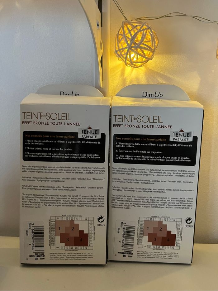 Lot 2 paires de bas Dim Up beauty teint de soleil clair T2 neufs 🩰 - photo numéro 2