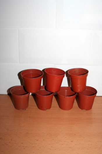 Lot de 7 Petits pots en plastique