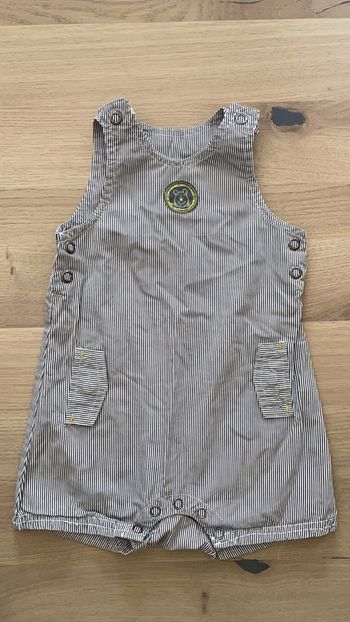 Salopette short à rayures Disney 9 mois