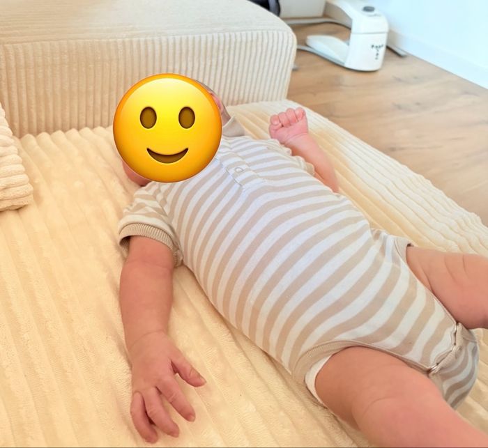 Bodies garçon avec col chemise beige et blanc - photo numéro 3