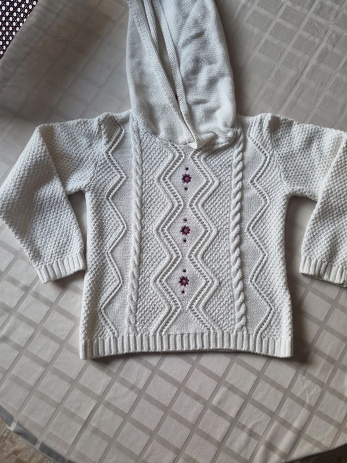 Pull blanc en laine 8 ans - photo numéro 2