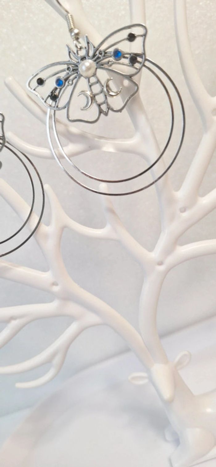 Boucles d'oreilles gros papillon - photo numéro 4