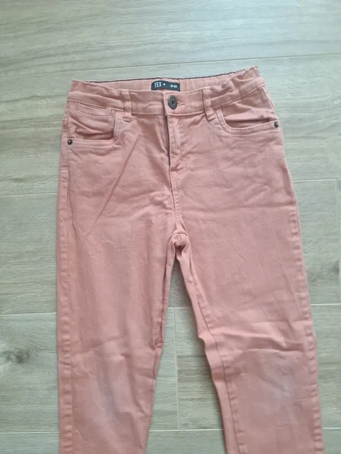 Pantalon jean slim fille 9-10 ans tex rose poches - photo numéro 3