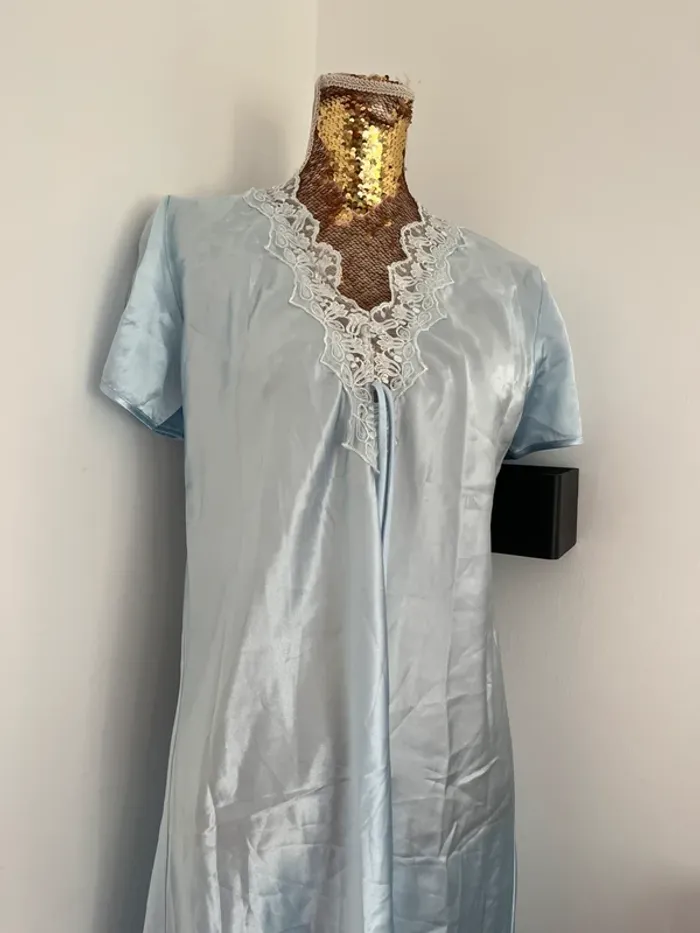 Ensemble nuisette 2 kimonos bleu 38 /40 vintage - photo numéro 4