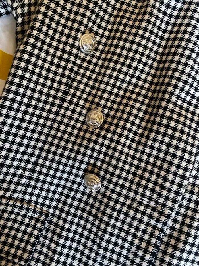 Veste blazer  noir et blanc à carreaux - photo numéro 3