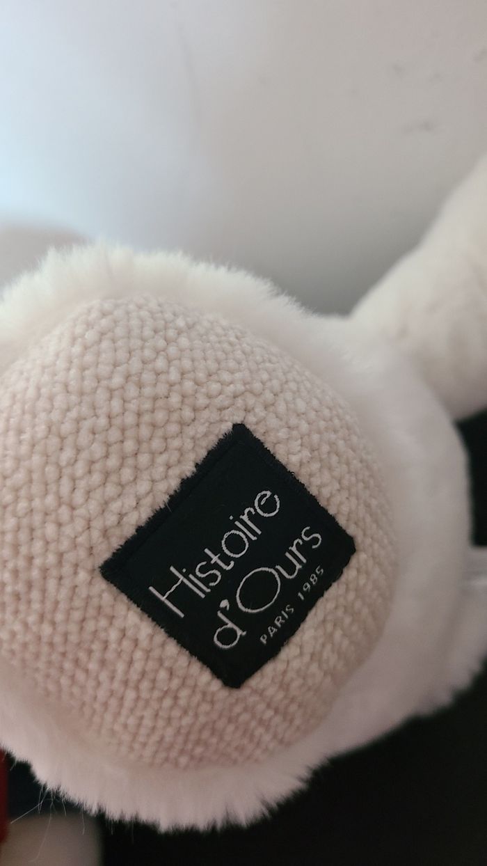 Peluche hippopotame polyester 45 cm collection HIPPO COOL blanc/bleu - photo numéro 2