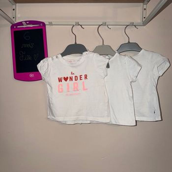 Lot de 7 t-shirts et 2 débardeurs fille - T6mois - marques diverses - photo numéro 3