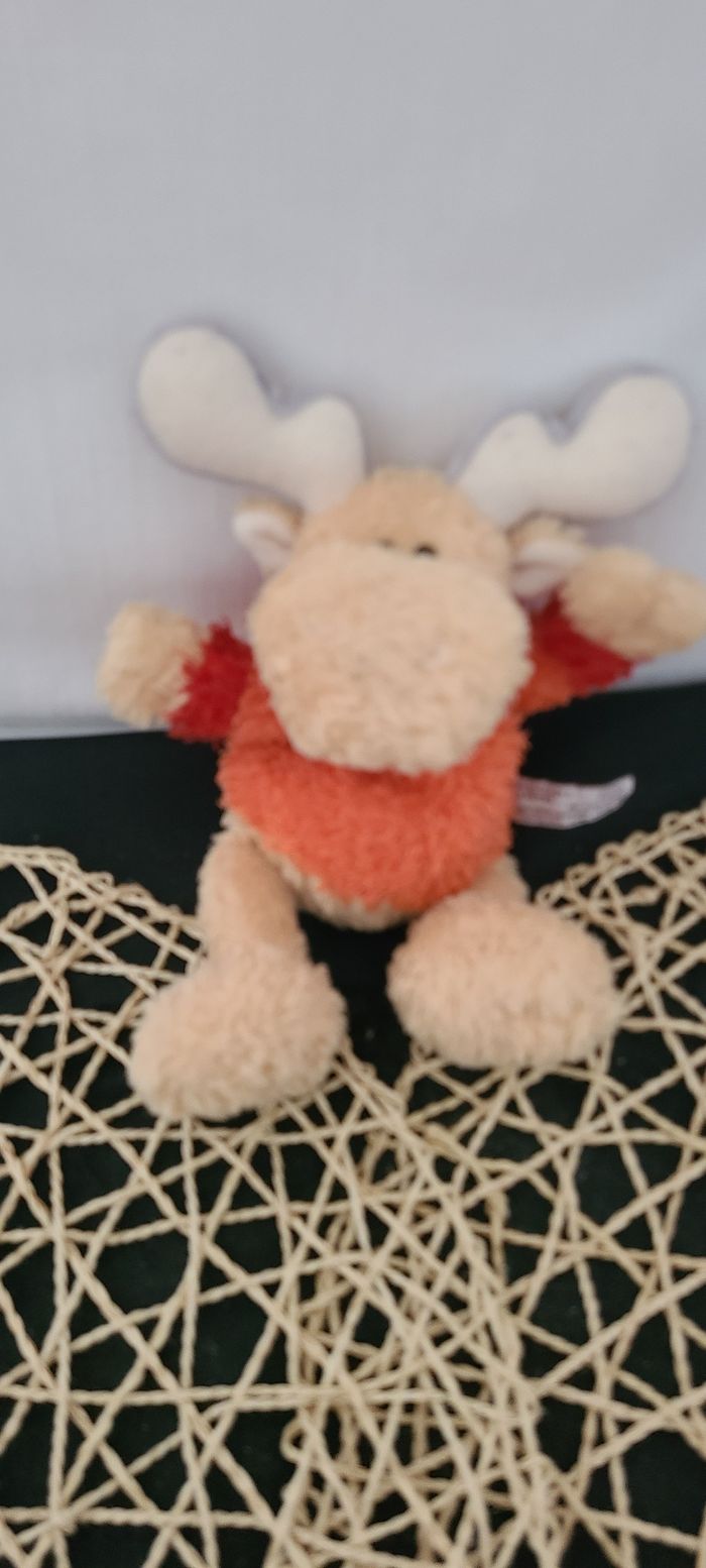 renne de noel nici doudou peluche renne elan caribou - photo numéro 2
