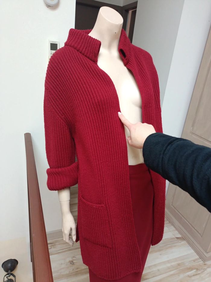 Long Gilet laine Manoukian T2 et jupe assortie - photo numéro 3
