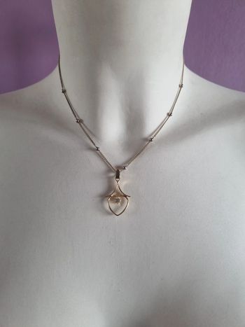 Collier cœur doré vintage