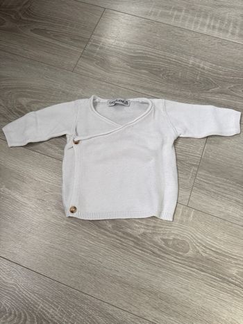 Gilet blanc - Taille 1 mois - Chocolatine 