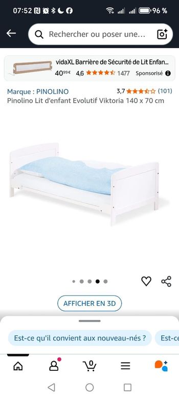 Lit bébé évolutif pinolino 