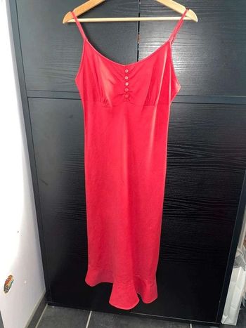robe lin rouge camaieu