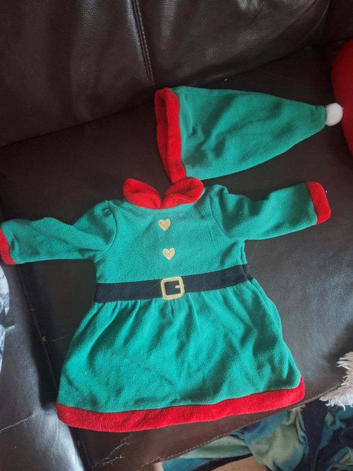 Ensemble lutin noél vert 9 mois
